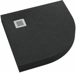Schedpol New Horizons Black Stone cădiță de duș semirotundă 90x90 cm negru 3.3304/C/ST-M2 (33304CSTM2)