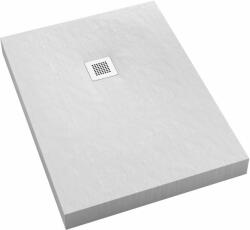 Schedpol New Horizons White Stone téglalap zuhanytálca + előlap 140x80 cm fehér 3.3310/B/ST-M2 (33310BSTM2)