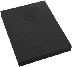 Schedline Nonlimits Black Stone téglalap zuhanytálca + előlap 100x90 cm fekete 3ST. N1P-90100/C/ST-M1/C/ST