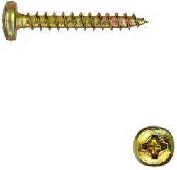  D-fejű faforgácslapcsavar 3x30 PZ TM, sárgára horg