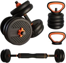 POWER SHOT Teljes testépítő készlet 15kg - Az izomépítéshez szükséges alapvető dolgok fekete|narancssárga
