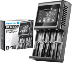 everActive UC4000 1, 2V/3, 6V/3, 7V Li-ion/LiFePO4/Ni-Mh AA ceruza AAA mikro C baby D góliát akkumulátor töltő (everActive-UC4000)