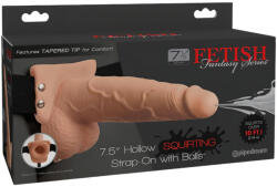  Fetish Strap-On 7, 5 - felcsatolható, spriccelő dildó (natúr) - erotikasziget