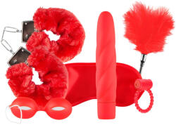  LoveBoxxx I love Red - vibrátoros kötöző szett (6 részes) - piros - erotikasziget