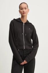 Tommy Hilfiger felső fekete, női, sima, kapucnis, DW0DW18763 - fekete L