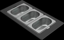ELLECI ELLECI- Tároló edény háromrészes gourmet 366 inox HPL kerettel (KF013065IN) - ellecimarkabolt