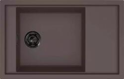 Elleci - Mosogatótálca Sintesi 305 Keratek K87 Cocoa fekete tartozékokkal (LKS30587BKM)