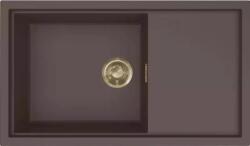 Elleci - Mosogatótálca Sintesi 410 Keratek K87 Cocoa arany tartozékokkal (LKS41087GLD)