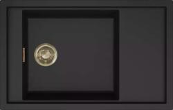 Elleci - Mosogatótálca Sintesi 305 Keratek K86 Black arany tartozékokkal (LKS30586GLD)