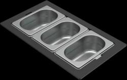 ELLECI ELLECI- Tároló edény háromrészes gourmet 378 inox HPL kerettel (KF053065IN) - ellecimarkabolt