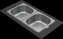 ELLECI ELLECI- Tároló edény kétrészes gourmet 366 inox HPL kerettel (KF012065IN) - ellecimarkabolt
