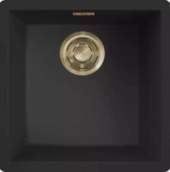 Elleci - Mosogatótálca Zen-F 102 Keratek K86 Black arany tartozékokkal (LKZ10286F01GLD)