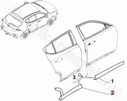 FIAT eredeti Bal hátsó ajtó díszléc Tonale ALFA ROMEO TONALE (156176194)