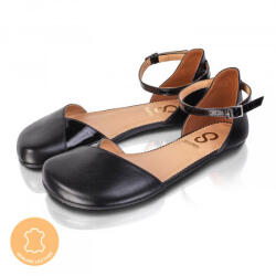 Shapen Poppy Wide Black Női Bőr Szandál