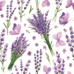 POL-MAK Levendula Violet Butterflies szalvéta 20 db-os 33x33 cm (PKK765925)