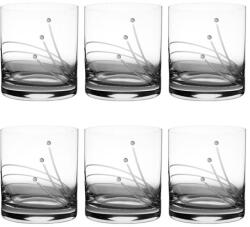 Whisky pohárkészlet Swarovski dísszel - 280 ml - 6 db
