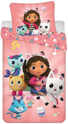 Jerry Fabrics Lenjerie de pat pentru copii Gabby's Dollhouse 140x200 cm + 70x90 cm Lenjerii de pat bebelusi‎, patura bebelusi