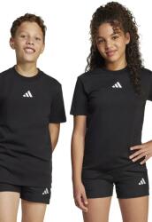 Adidas gyerek pamut póló fekete, nyomott mintás, JC9776 - fekete 128