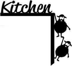  Decoratiune semn Kitchen Krodesign KRO-1099, dimensiune 30x30 cm, negru (KRO-1099)