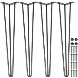  Set 4 picioare pentru mese Krodesign Otel, Negru, Inaltime 101.6 cm, protectie cauciuc (TZZT4PCS40YC3G001V0)