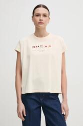 Tommy Hilfiger pamut póló női, bézs, WW0WW44574 - bézs S