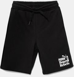 PUMA gyerek rövidnadrág MID90S Long Shorts TR fekete, állítható derekú, 685151 - fekete 128