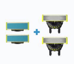 Philips OneBlade QP225/50 - Anti-Friction, 2 db + OneBlade 360 QP420/50 pót fej, 2 db (PHIpnh87ss)
