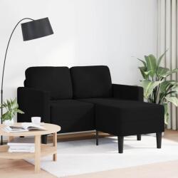 vidaXL fekete anyagból 2 üléses kanapé L-alakú kanapéval 125 cm (4107063) - pepita