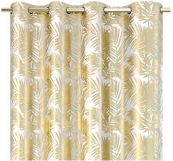 Restilo Draperie albă/aurie dimout (semi-opacă) din catifea 140x245 cm Golden Leaves - Restilo