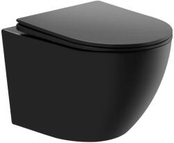 Welland Primo Rimless fali WC csésze + soft-close slim WC ülőke - fekete