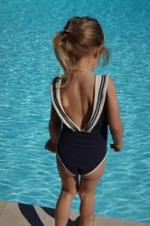 Konges Sløjd egyrészes gyerek fürdőruha SAILOR SWIMSUIT sötétkék, KS102632 - sötétkék 80