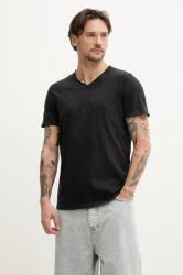 Superdry pamut póló fekete, férfi, sima, M1012077A-02A - fekete L