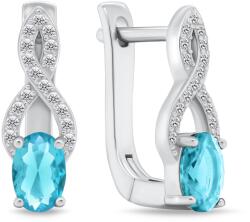 Brilio Silver Bájos ezüst fülbevaló akvamarin cirkónium kövekkel EA293AW