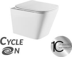 Laveo Kvadrato Cycleon 2.0, fali WC csésze duroplast WC ülőkével, Vortex öblítés, fényes fehér, LAV-VMK_610S (LAV-VMK_610S)