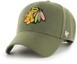 47 brand sapka gyapjúkeverékből NHL Chicago Blackhawks zöld, nyomott mintás - zöld Univerzális méret