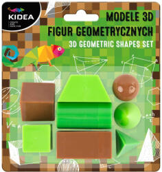 DERFORM 3D geometriai formák tanuláshoz, játékhoz, 8 db-os, barna és zöld, Kidea (DFM-M3DFGBKA)