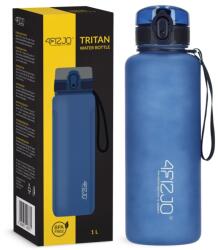 4FIZJO Sportos vizes palack időskálával, 4FIZJO, BPA-mentes, fogantyúként pánttal, kényelmes, ergonomikus szájjal, 1 L űrtartalom, 26, 5 x 8 cm, Tritan, szilikon, PP, kék, Tritan, szilikon, PP, Kék (P-590597