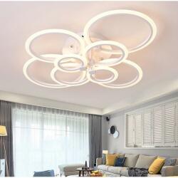 SLC Selino Concept Rondo 2x4 Integrált LED csillár, 104-208W, Applikációval, Távirányítóval, Meleg/semleges/hideg világítással, Állítható intenzitás, 98cm, Fehér