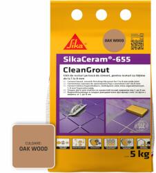 Sika Fugagitt SikaCeram-655 CleanGrout tölgyfa, 5 kg-os zacskó, 1-8 mm széles hézagokhoz, kül- és beltéren használható, tölgy (701024)