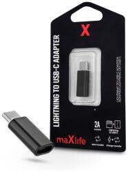 Maxlife Adapter, átalakító, iPhone 8pin, lightning -> Type-C, fekete, Maxlife (K-5900495940766)