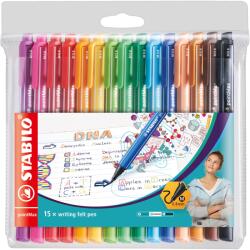STABILO PointMax finomhegyű toll, 0, 8 mm, 15 szín/készlet, műanyag doboz (SW4881501)