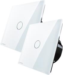 LIVOLO 2 db Livolo egyszerű érintőkapcsolós csomag, üveg, fehér (BB-701/701-11)