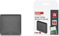EMOS GoSmart IP-2001ZB Hordozható 1 funkciós szcenárió kapcsoló, ZigBee 3.0, CR 2430 3 V tápellátás, Fekete (EM-H5014)