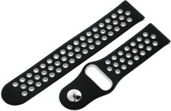 A+ A + Smartwatch Silicon Universal Órarszíj, 20 mm, Samsung, Xiaomi, Huawei, Garmin, Tengerészkék/Fehér (CSW2021WB)