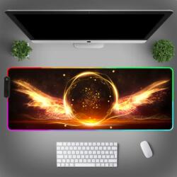 VisionHub Nagy RGB professzionális játék egérpad, LED világítás, puha felület, gumírozott csúszásgátló alap, többféle világítási mód, állítható fényerő, 600x350x4 mm, szárnyak (V-0016)