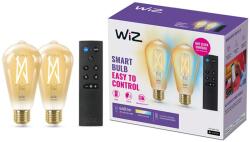 Philips 2 db WiZ Connected ST64 intelligens vintage LED izzót tartalmazó csomag, Wi-Fi + Bluetooth, E27, 7W (50W), 640 lm, állítható fényhőmérséklet (2000-5000K), kompatibilis Google Assistant / Alexa / Siri