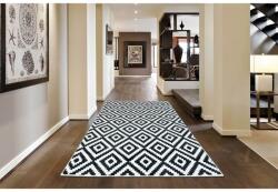 Mila Home Rizzoli Piramit rövid bolyhos szőnyeg, 150x230 cm, 100% poliészter, tapadó, 1400 gr/m2, fekete/fehér (ACSVZRSH0515-150x230)
