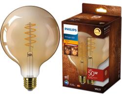 Philips G120 vintage LED izzó, dimmelhető, E27, 7, 3W (50W), 640 lm, meleg lángfény (2200K), Arany színű