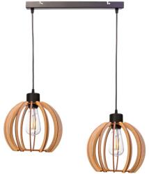 ADVITI Juala függőlámpa AD-LD-6377BE27D, 2 x 60W, E27, IP20, fém/fa, fekete/barna