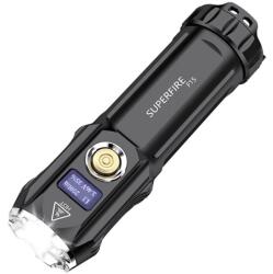 SUPERFIRE F15 LED zseblámpa, 36W, 2000 lm, 300m, 3700 mAh akkumulátor, USB-C töltés, IP44